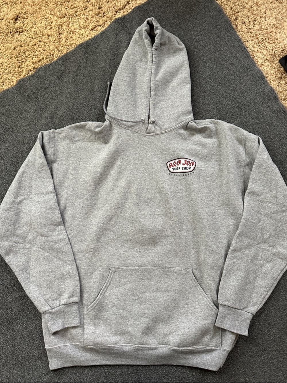 Ron Jon Gray Crewneck Hoodie with Small Chest Logo